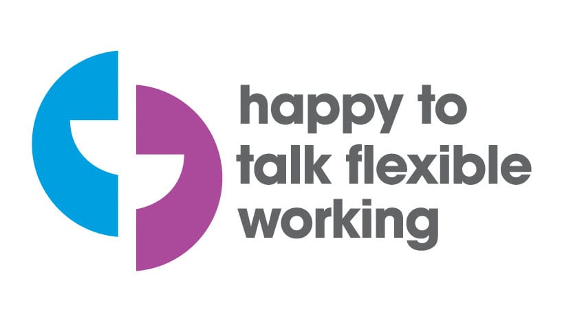 Happy to Talk flexible logo. Business in the Community as a responsble business employer is happy to talk flexible working.