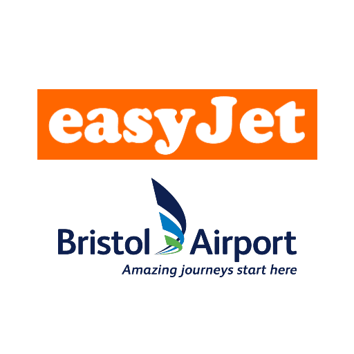easyjet and Bristol Airport logos