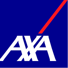 The logo for AXA. A blue square with AXA in capital letters with a right line.