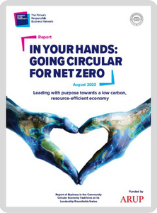 In Your Hands going circular for net zero depicted by hands in a heart shape.