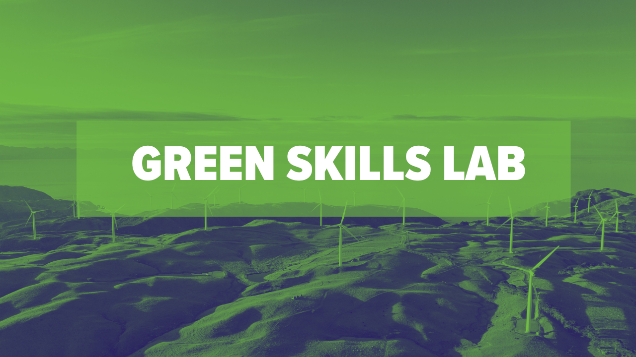 Green image with Green Skill Lab in white bold font