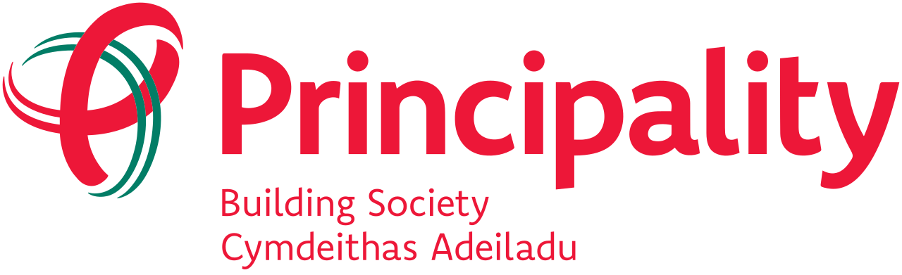 Principality logo, red text on white background. 