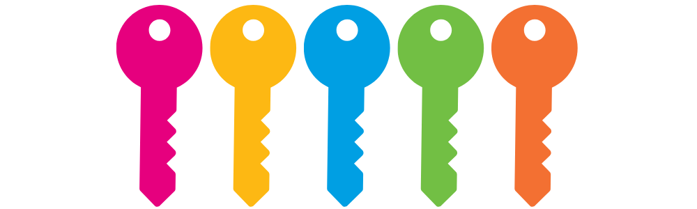 An image of five keys