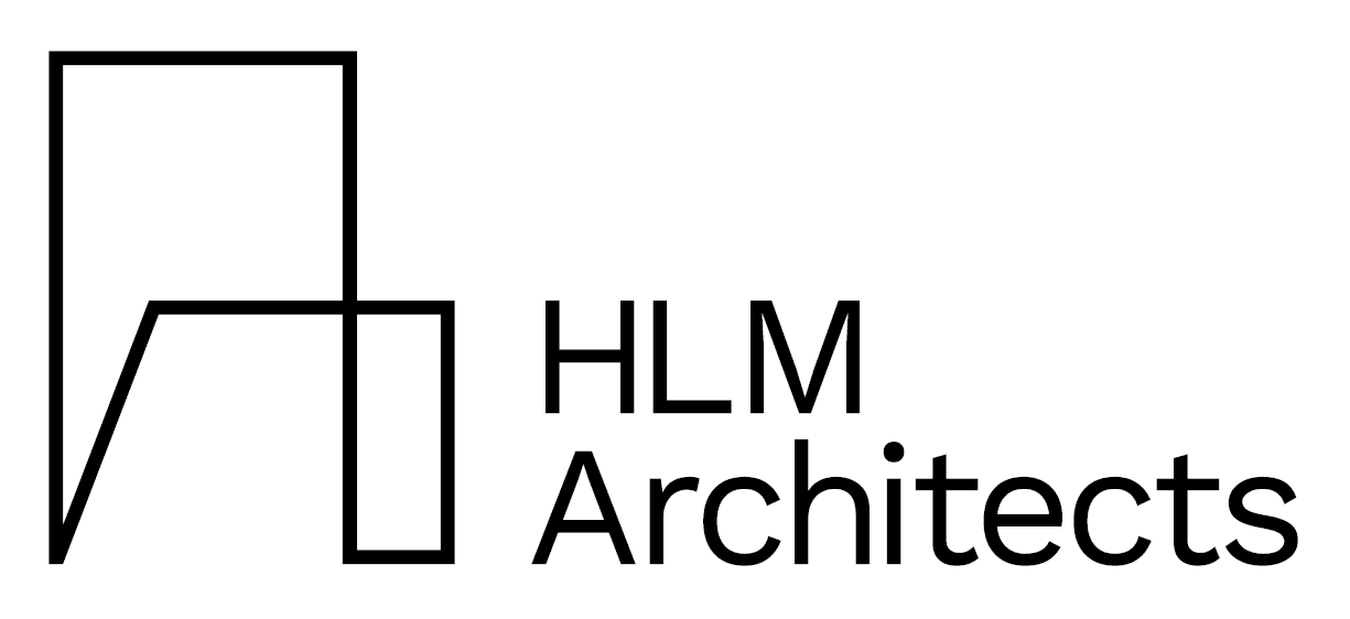 HLM Architects logo, black text on white background
