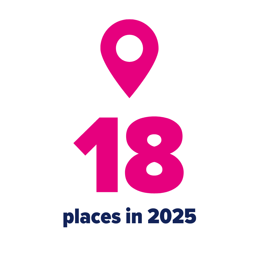 18 places in 2025